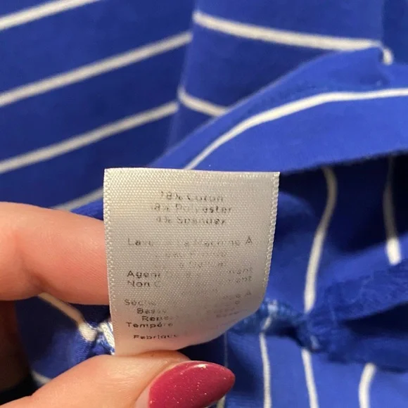 Talbots Knit Dress Pink Blue Stripe 3 4 Sleeve Casual Work Travel Dress L - Picture 7 of 8